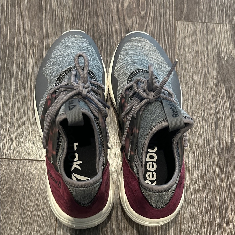 Reebok Charcoal and Maroon Athletic Shoes
